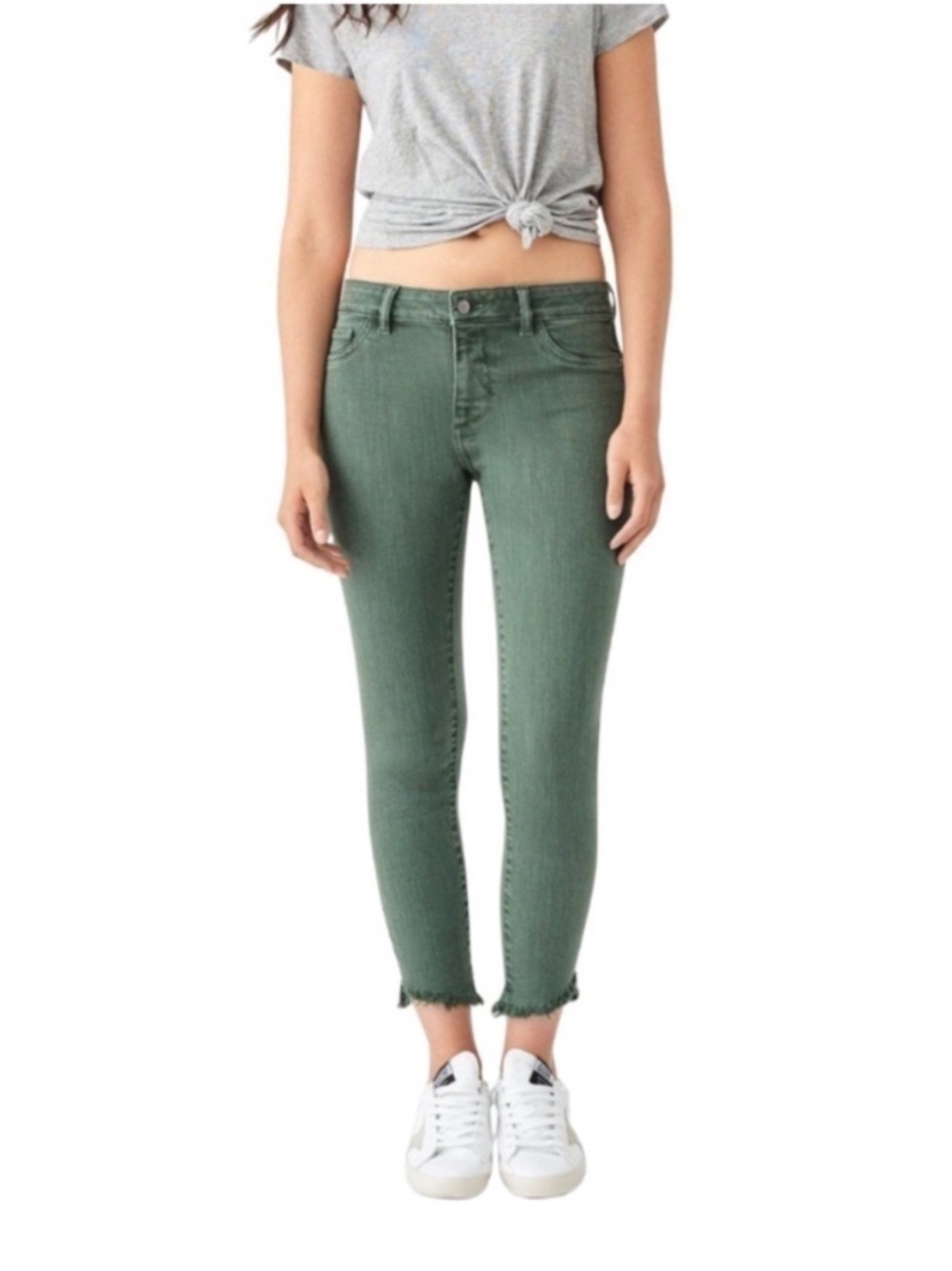 New DL1961 Florence Cropped Mid Rise Instasculpt Skinny Jeans Jade